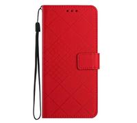 SHIEID Case Compatible with Motorola Edge 70 Fusion Cases Geometric, Book Flip Folio Stand View Cover, with Card Holders, Suitable for Motorola Edge 70 Fusion-Red
