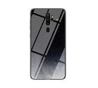 SHIEID Case for OPPO A9 2020 Case,Marble Clear Tempered Glass Case Soft Silicone Phone Cover Case Suitable for OPPO A9 2020-Star Crescent Moon