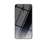 SHIEID Case for OPPO Reno Z Case,Marble Clear Tempered Glass Case Soft Silicone Phone Cover Case Suitable for OPPO Reno Z-Star Crescent Moon