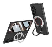 SHIEID Case for Samsung Galaxy Z Fold8 Ultra, Magnetic Ring Stand Cover, Built-in Screen Protector, Wireless Charging Compatible, Stealth Black