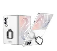 SHIEID Case for Samsung Galaxy Z Fold8 with Square Ring Holder, Built-in Screen Protector, Ultra Slim Shockproof Protective Cover Compatible with Samsung Z Fold8, Titan Silver