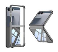 SHIEID Galaxy Z Flip 7 Clear Case - Slim Transparent Shockproof Airbag Cover, Anti-Yellowing Soft TPU Protective Case for Samsung Galaxy Z Flip 7,Smoke Black