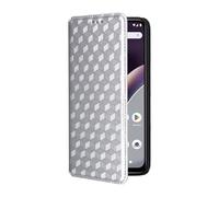 SHIEID Leather Case Compatible with BLU G64, Vintage PU Leather Folio Case with Card Slots Kickstand Shockproof Flip Phone Cover for BLU G64 Silver