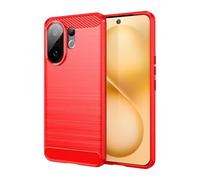 SHIEID Silicone Case Compatible with vivo S30, Stylish Slim&Thin Carbon Fiber Pattern Phone Cover for vivo S30-Red