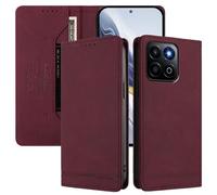 SHIEID Wallet Case for Honor 400 Smart Flip PU Leather Card Cover with RFID-blocking card compartment, Compatible with Honor 400 Smart Wine red