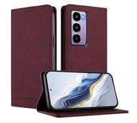 SHIEID Wallet Case for itel City 100 Flip PU Leather Card Cover with RFID-blocking card compartment, Compatible with itel City 100 Wine red