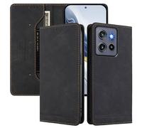 SHIEID Wallet Case for Motorola Edge 50 Neo 5G Flip PU Leather Card Cover with RFID-blocking card compartment, Compatible with Motorola Edge 50 Neo 5G Black