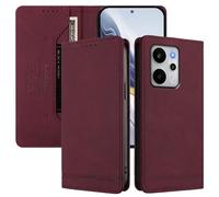 SHIEID Wallet Case for Realme P4 Power 5G Flip PU Leather Card Cover with RFID-blocking card compartment, Compatible with Realme P4 Power 5G Wine red