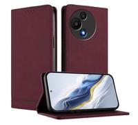 SHIEID Wallet Case for TCL 605/60SE Flip PU Leather Card Cover with RFID-blocking card compartment, Compatible with TCL 605/60SE Wine red