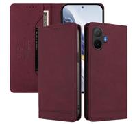 SHIEID Wallet Case for TCL K70 NxtPaper Flip PU Leather Card Cover with RFID-blocking card compartment, Compatible with TCL K70 NxtPaper Wine red