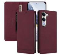 SHIEID Wallet Case for vivo Y29s Flip PU Leather Card Cover with RFID-blocking card compartment, Compatible with vivo Y29s Wine red