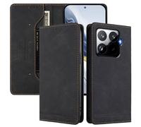 SHIEID Wallet Case for Xiaomi 15T Pro Flip PU Leather Card Cover with RFID-blocking card compartment, Compatible with Xiaomi 15T Pro Black