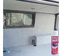 Shield-Auto-Care 4 Way Stretch Light Grey|Silver Van Lining Camper Conversion Carpet Trim Bundle Kit-Includes High Temperature Trimfix Adhesive Glue (5 M + 5 Trim FIX)