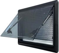 Shield Autocare 1100mm x 450mm Flat Campervan Window with Integrated Black Out Blind & Fly Net Screen for Van Conversions Caravan Horsebox Flush Cassette