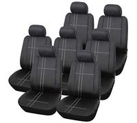 Shield Autocare 7 Seater Car Seat Covers Full Set - Universal Fit for 7 Individual Seats | Polyester with 2mm Foam Padding | Airbag Compatible | Machine Washable Protection