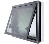 Shield Autocare 700mm x 400mm Tempered Glass Campervan Window with Integrated Black Out Blind & Fly Net | Top Hinge Tilt Van Windows for Caravan Motorhome Van Conversion