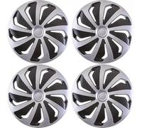 Shield Autocare Car Wheel Trims 13" 14" 15" 16" 17" Inch | Boxed Set of 4 Universal Fit Alloy Wheel Hub Caps Covers | Tyre Rim Accessories (Wind | Silver/Black, 13")