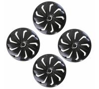 Shield Autocare Car Wheel Trims 13" 14" 15" 16" 17" Inch | Boxed Set of 4 Universal Fit Alloy Wheel Hub Caps Covers | Tyre Rim Accessories (Wind | Black, 16")