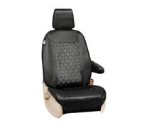 Shield Autocare Fully Tailored Leather Ford Transit Custom Seat Covers 2013-2023 - Heavy Duty Black Diamond Quilted Protectors (Driver Only)