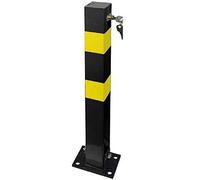 Shield Autocare Parking Bollard - Lockable Folding Security Post for Driveway - Heavy Duty Parking Drop Down Barrier with 4 Keys - Removable Square Bollards for Driveways