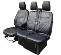 Shield Autocare Tailored Ford Transit Van Seat Covers - Heavy Duty Fitted Waterproof Seat Protectors - Driver & Passenger (Diamond Quilted)