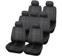 Shield Autocare TEX13PC-TRP Full car Seat cover set for 7 SEATER. Polyester with 2mm foam. Rear Seat zips. With middle bench triple seat cover.