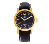 SHIELD Berge Quartz Black Genuine Leather Gold Men's Watch SLDSH101-6
