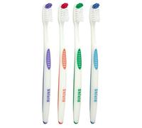 Shield Care Falcon Toothbrush with Curved Filaments, Deep Reach (Family Care - Medium Bristles), 4 Colors - 4 Count (Pack of 1)