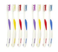 Shield Care Sensation Expert Toothbrush with Care Cap for Deep Cleaning, Soft Rubber Handle, Medium Bristles, Ideal for Adults, 8 Count (Pack of 1)