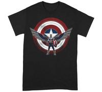 Shield Chest Pose Captain America T-Shirt The Falcon and The Winter Soldier Black S