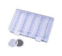 -Shield Coin Collection Holder - 100 Piece Airtight Set, 27mm Round Acrylic Case, Eva Foam Gasket Storage Organizer Box, Scratch-Resistant Clear Protector | Professional Grading Supplies