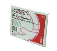 Shield Embossed Polythene Gloves for Black Dispenser Large (100 Pack)