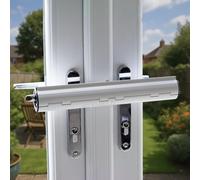 SHIELD HARDWARE Patio Door Security Lock - Heavy Duty French & Conservatory Double Door Handle Lock - Visible Anti-Intruder Deterrent, Tool-Free Installation - 5 Year Guarantee