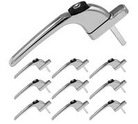 SHIELD HARDWARE uPVC Universal Window Handle Inline Locking Espag Double Glazing Pack of 10 Chrome 20mm