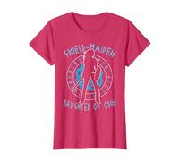 Shield-Maiden - Daughter of Odin - Lagertha Viking T-Shirt, Women, Red Heather, Medium
