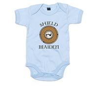 Shield Maiden, Printed Baby Grow - Dusty Blue/Black/Transfer 3-6 Months