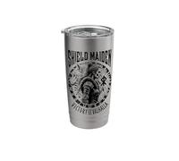 Shield Maiden Victory Or Valhalla Viking Woman White Wolf Stainless Steel Insulated Tumbler