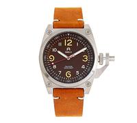 Shield Pascal Quartz Camel Genuine Leather Silver Men's Watch SLDSH102-3