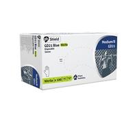 Shield Powder Free Nitrile Disposable Gloves Medium Blue (Pack 100)