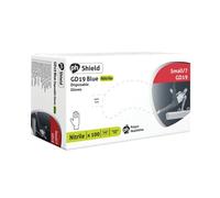 Shield Powder-Free Nitrile Gloves Small Blue (100 Pack) GD19