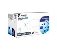 Shield Powder-Free Blue Vinyl Medium Gloves (100 Pack)