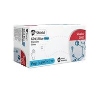 Shield Powder-Free Blue Vinyl Small Gloves (100 Pack)