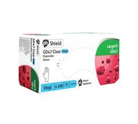 Shield Powdered Vinyl Gloves Large Clear (100 Pack) GD47