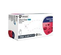 Shield Powdered Vinyl Gloves Medium Clear (100 Pack) GD47