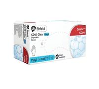 Shield Powder-Free Clear Vinyl Small Gloves (100 Pack)