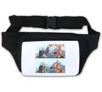 Shield vs Katana Anime Babes Fight Nordic Girl Warrior vs Girl Samurai Funny Meme Waist Bag Fanny Pack White