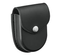 Shield Wallets Single Handcuff Case Closed Top Duty Belt Cuff Case Black Leather, Chrome Snap