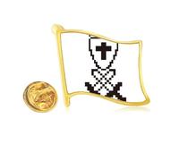Shield Weapon Peace Golden Metal Flag Lapel Pin Badge