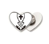 Shield Weapon Peace Heart Metal Pin Brooch Clip Love