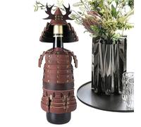 Shield Wine Bottle Cover - 180g Lightweight PU Leather Figurine, Warring States Artistic Sleeve, Bar Desktop Ornament | Japanese Culture Theme Restaurant Home Kitchen Dining Room Display Case